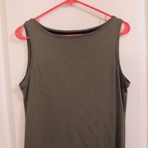 Talbots Bateau Neck Tank Olive Green Size M